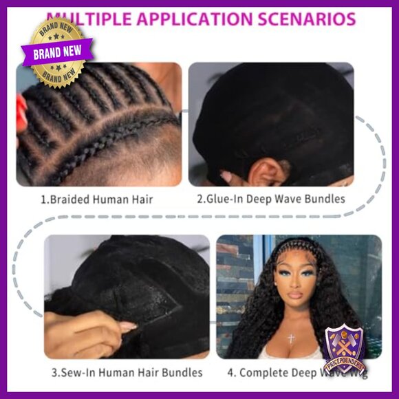 12A Deep Wave Human Hair Extensions 20-26 Inch 4 Bundles Brazilian Virgin Hair main image 6